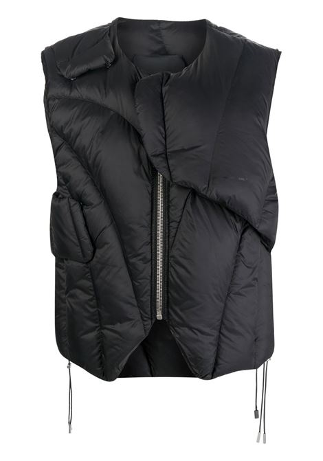 Black logo-print padded gilet - men